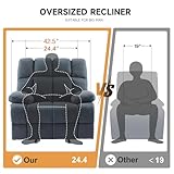 Eiayeebil Oversized Rocking Recliner Chair for Adult, Lazy Boy Manual Recliners Sofa, Extra Wide Overstuffed Soft Rocking Chair for 350lb Big Man Blue-Gray