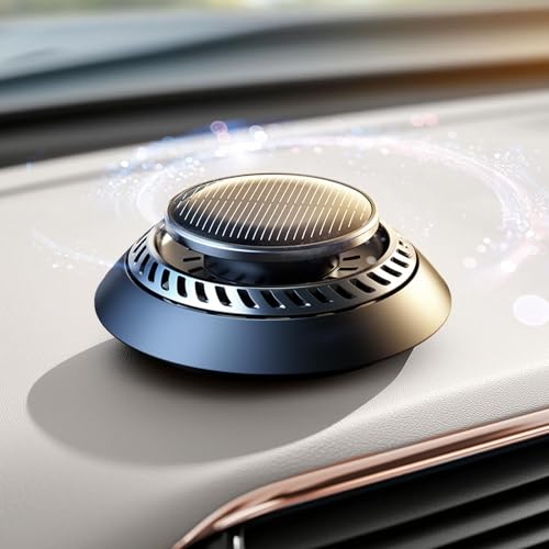 Ceeniu 2025 New UFO Car Air Freshener, Solar Powered Auto Rotary, Aluminum Alloy, Supports DIY perfumes, Natural French Fragrance, Cologne & Mint Ice Scent, Two Oils, F21 Aroma Diffuser, Car Fragrance