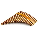 15 Pipes Brown Pan Flute G Key Chinese Traditional Musical Instrument Pan Pipes Woodwind Instrument (Right-Hand)