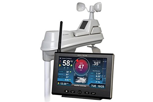 AcuRite Iris Weather Station with Rain Gauge and Wind Speed/Direction, Indoor Outdoor Thermometer Wireless Outdoor Sensor for Temperature and Humidity, and HD Display with Built-In Barometer (01535M)