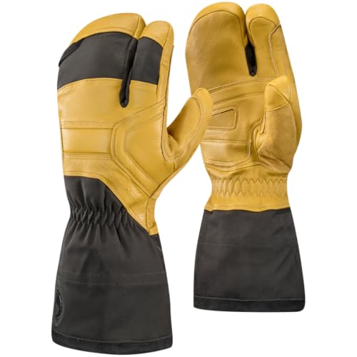 BLACK DIAMOND Men's Guide Finger Gloves Waterproof Gore-TEX Cold Weather Gloves for Ski, Snowboarding, Mountaineering, Beeswax-NPF, Large
