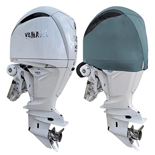 Oceansouth Custom Fit Vented Covers for Yamaha Outboard Engine (Gray, F250, F300 (2023) & F350 V6 4.3L (2024))