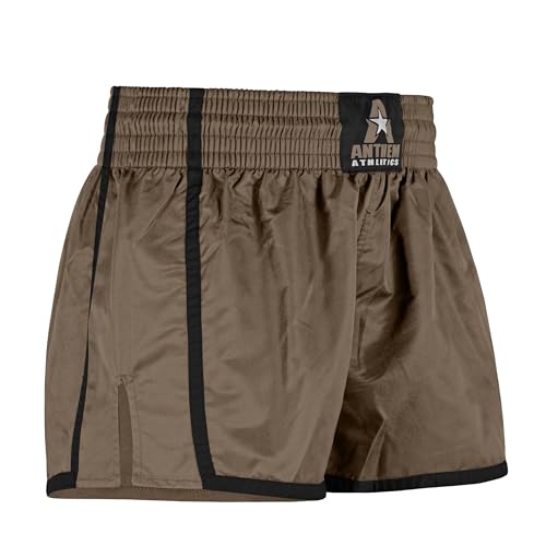 Anthem Athletics Resolute Muay Thai Shorts - Kickboxing Short Boxing Trunks for Men & Women - Army & Black - Large