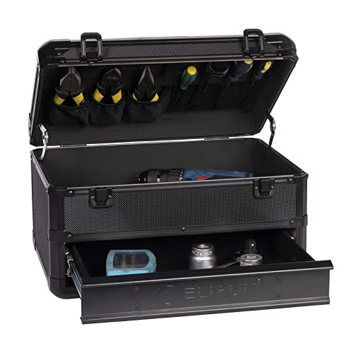 E ELIAUK Tool Box Hard Case Tool Organizer Storage Cabinet Carry Case,Toolbox with Drawers, Black
