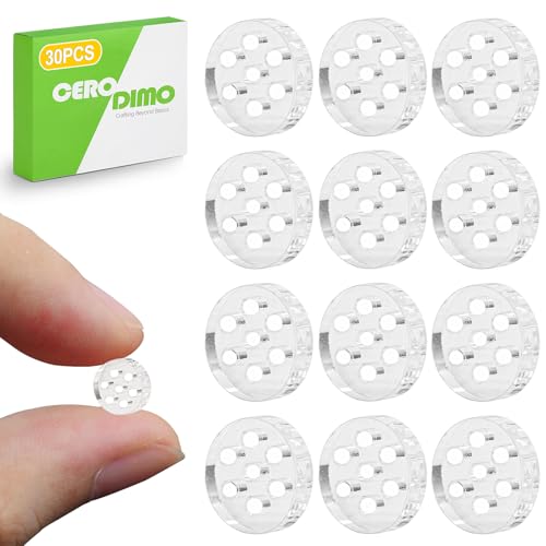 CeroDimo 30-Pack 8mm High-Borosilicate Glass Screens with 7 Honeycomb Holes for Pipes and Bowls - Includes Storage Box | Smoke Accessories | Durable & Heat-Resistant