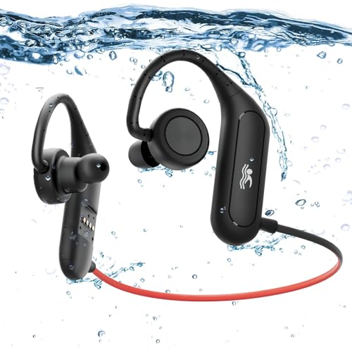 BZOJIFO Waterproof Earbuds for Swimming, Swimming Headphones with mp3 Playback, IPX8 Waterproof, 16Hrs Battery, in-Ear Stereo Bass Wireless Sports Headphones for Swimming