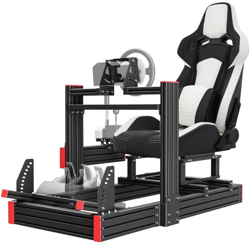 Likeem Racing Simulator Cockpit Stand with Elite Series Racing Seats for Logitech/Thrustmaster/Fanatec G29 G920 G923 T80 T300,djustable Steering Wheel Stand,Not Included Wheel,Pedals & Shifter