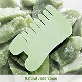 Jade Stone Gua Sha Massage Tool Set Larger Guasha Board with Handle, Muscle Scraping Massage Tools, Guasha Scraping Scalp Comb, Acupuncture Tools for Back Neck, Head, Relaxation Lymphatic Drainage