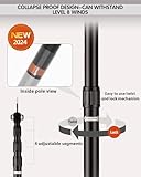 Tarp Poles Heavy Duty Adjustable, AVOFOREST Aviation Aluminum 8.7FT Tent Poles Lengthen and Thicken with Protection Cap Awning Poles Set of 2 for Hiking