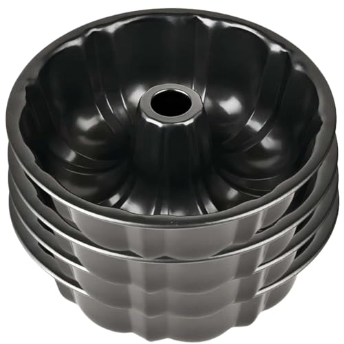 Fyuan Non stick carbon steel cake tray - thickened circular hollow design,easy to bake,4 pcs