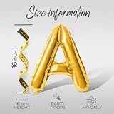 Letter Balloons - 25 YEARS LATER 16" Inch Alphabet Letters Foil Mylar Balloon 25th Anniversary Party Banner (Gold)