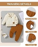 ZOEREA Toddler Baby Boy Clothes Outfits Long Sleeve Solid Sweatshirt and Pants 2 Piece Fall Winter Sweatsuit Set Apricot 2-3T