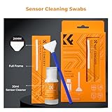 K&F Concept 24mm Full Frame Sensor Cleaning Swab*10 + 20ml Sensor Cleaner, DSLR SLR Digital Camera CMOS and CCD Sensor Cleaning Swab Kits for Nikon Sony Canon Camera Clean