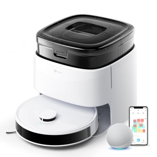 Lefant M3 Robot Vacuum, Robot Vacuum and Mop, 12000Pa Suction, Anti-Tangle Brushes, Dual Spinning Mop, Auto Mop Washing, Drying, Self-Emptying, Self-Refilling, for Pet Hair Dust, App Voice Control