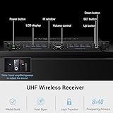 Phenyx Pro Wireless Microphone System, 8-Channel Wireless Mic, w/ 8 Handheld Dynamic Microphones, Auto Scan,8x40 UHF Frequencies, 328ft Range, Mics for Singing,Church, Karaoke(PTU-6000-8H)