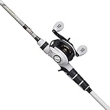 Abu Garcia 7’ Max Pro Fishing Rod and Reel Baitcast Combo, 7+1 Ball Bearings with Lightweight Graphite Frame & Sideplates, MagTrax Brake System