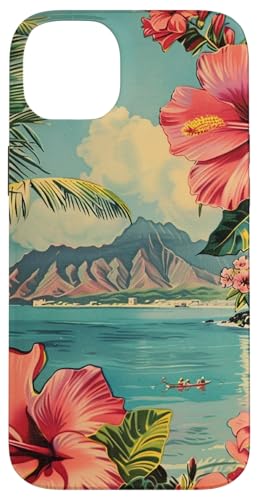 iPhone 14 Plus Tropical Kauai Hawaii Flowers Mountain View Art Case