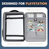 Travel Backpack for PS5, Protective Carrying Case Bag for 17.3’’ Laptop, Controllers, Game Discs and More Gaming Accessories, PS5 Carrying Case with Multiple Pockets