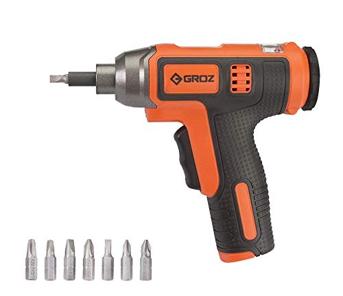 Groz 33781 Insta Drive - 8 in 1 Multi Bit Retracting Cartridge Cordless Screwdriver