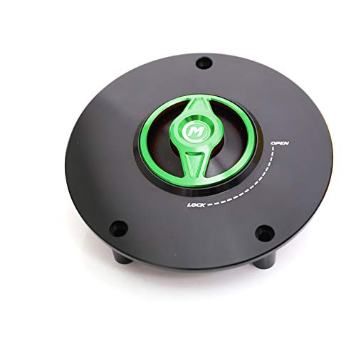 Green REVO CNC Quick Release Gas Fuel Cap Compatible with Honda CBR600RR 03-18 CBR600 F 91-08 VFR 800 98-09 CB 600F Hornet 05-13