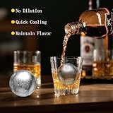 Tiktiger Whiskey Stones Set,Reusable Metal Ice Cubes for Drinking with 8 Stainless Steel Ice Cubes and 2 Ice Balls,Whiskey Gifts for Men Dad Husband,Christmas Birthday Gifts for Whiskey Lover