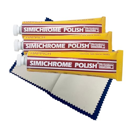 Rosenthal Collection – Simichrome Metal Polish Cream Compound - Chrome & Aluminum Polish for Jewelry & More – 3 Tubes + Polishing Cloth