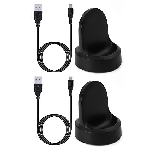 Kissmart for Gear S3 Charger, Replacement Charging Cradle Dock for Samsung Gear S3 Frontier, Classic Smart Watch (2 Pack)