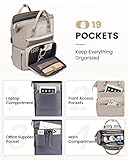 LOVEVOOK College Laptop Backpack, 15.6 Inch Travel Backpack for College, Waterproof Work Backpack Woman for Teacher Nurse Anti-theft Travel Back Pack, Gifts for Women, Dim Grey