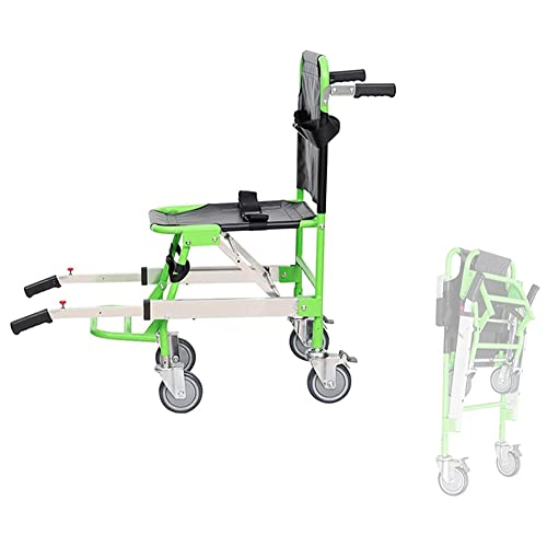 JW-YZJW Aluminum Alloy Stair Wheeled Stretcher, Folding Chair Stretcher, Portable Patient Transport Stretcher for Elderly, Disabled