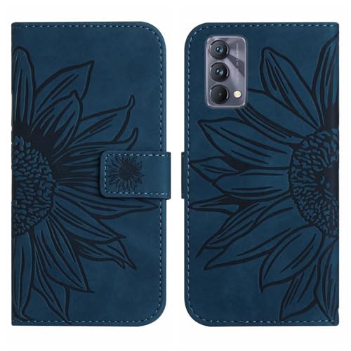 Rfvzubemok Compatible with Realme GT Master 5G Cover,Compatible with Realme GT Master Edition 5G Flip Kickstand Card Slots Magnetic Closure Phone Case Blue