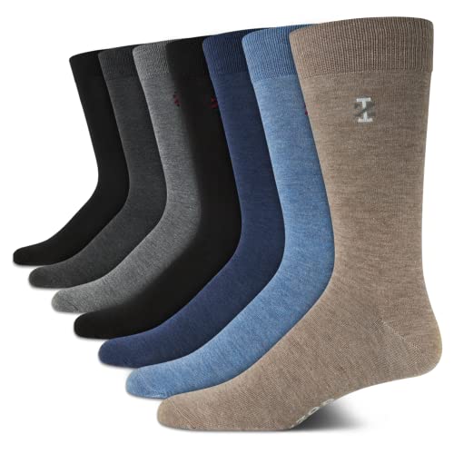 IZOD Mens Dress Socks - 7 Pack Lightweight Stretch Stay Up Cuff Mid-Calf Crew Socks for Men (6-12.5), Size 6-12.5, Assorted