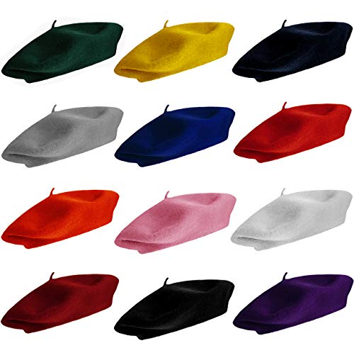 CoverYourHair Wool Berets for Adults -Beret Hats for Women - French Beret - Artist Hat - Pack