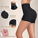 JOYSHAPER Womens Padded Underwear Butt Lifter Panties Butt Lifting Shapewear Tummy Control Booty Enhancer Shorts Black L