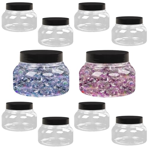 Plastic Jars With Lids - 12 Pack Refillable Containers, 8 Oz, For Body Butter, Sugar Scrub, Cream