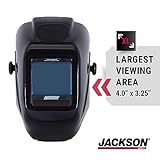 Jackson Safety HLX Welding Hood with TrueSight II Digital Variable ADF Balder Technology - Lightweight Auto Darkening Welding Helmet - ANSI Z87.1