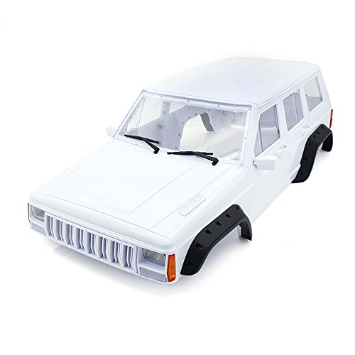 INJORA Hard Plastic 12.3 Inch/313mm Wheelbase Cherokee Body Car Shell for 1/10 RC Crawler Axial SCX10 & SCX10 II 90046 90047 TRX4 Kit（White）