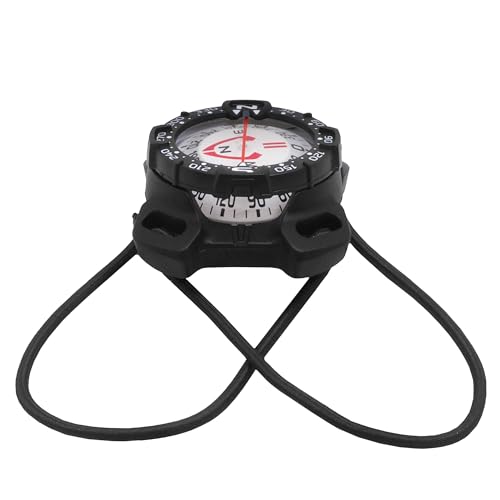 SAEKODIVE Bungee Mount Compass - Glow in the Dark, Waterproof Dive Compass for Scuba, Kayak - Diving Accessories