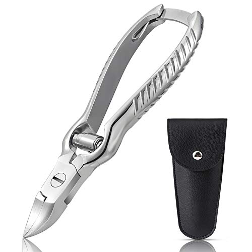 BEZOX Heavy Duty Podiatrist Toenail Clippers for Thick and Ingrown Nails, Stainless Steel Toe Nail Clipper, Pordiatry Ingrwon Toenail Tools - Silver