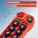 8 Button Hoist Crane Industrial Wireless Radio Remote Control 2 Transmitter and 1 Receiver for 12-24V DCOverhead Bridge Tower Crane Electric Chain Hoist Remote Control Q800