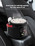 HSJ 12V/24V Universal Car Rice Cooker, Portable Mini Rice Cooker, 2L Small Electric Rice Cooker and Steamer, Perfect for RV, Truck(Black)