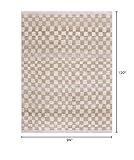 Hauteloom Pertek Modern Checkered Area Rug - Modern Geometric Carpet for Living Room, Kids Room, Nursery - Bohemian Boho Carpet - Cream, Beige, Gold - 7'10" x 10'