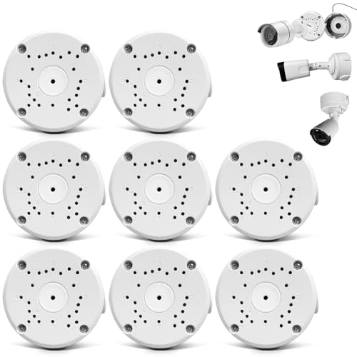 OOSSXX Metal Aluminum & Waterproof Junction Box Mount Bracket, Universal for Bullet Security Camera, Aluminum Waterproof Hide Cable Junction Box Compatible with Solar Panel, Fits Wall Ceiling