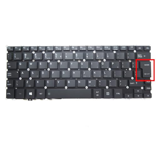 Laptop Keyboard for Toshiba for Portege X20W-D X20W-D-11N X20W-D-11T X20W-D-122 X20W-D-123 X20W-D-12J X20W-D-145 English US Big Enter Black with Backlit New