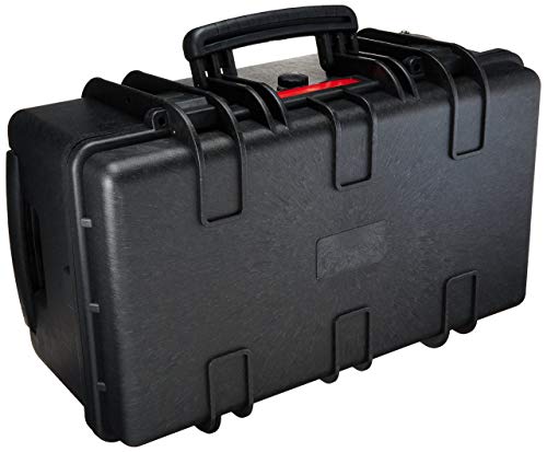 Amazon Basics Hard Camera Case with Wheels, Large, Black, Solid, 22"L x 14"W x 9.8"H