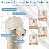 Gotofine Automatic Foaming Soap Dispenser,4-Level Adjustable Foam, Wall Mount Soap Dispenser,USB Rechargeable,12.8oz/ 380ml,Touchless Hand & Dish Soap Dispenser for Bathroom, Kitchen,Hotel, Restaurant