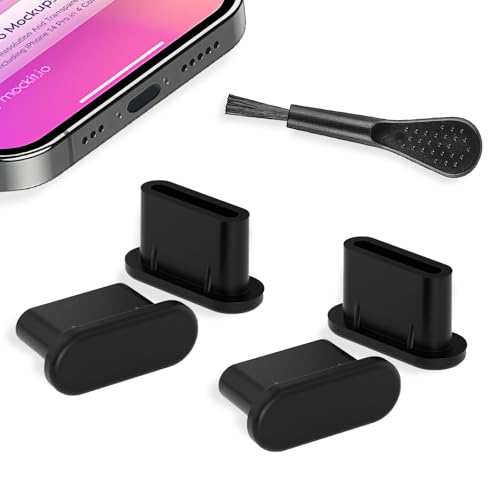 USB C Dust Plugs [60-Pack] -Anti Dust Plug Cover Charging Premium Silicone Port Covers with Cleaning Brush Universal Type-C Protector for All USB C Devices