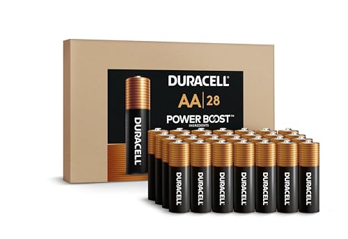 Duracell Coppertop AA Batteries with Power Boost ingredients, 28 Count (Pack of 1). Re-closable pack for quick, easy access and organized storage. Double A Battery with Long-lasting Power