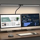 Led Desk Lamp for Office Home - Eye Caring Architect lamp with Clamp,Dual Screen Computer Monitor Gooseneck Smart Light: 24W 5 Color Flexible Adjustable Lighting Table Lamp for Study Drafting