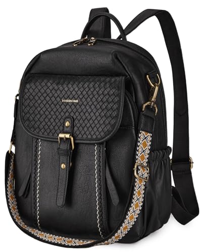 Missnine Leather Backpack Purse for Women, Ladies Fashion Backpacks, Convertible Vintage Bag for Travel, Work, Everyday