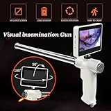 zxmeimm Visual Cattle/Horses Artificial Insemination AI Gun Kit,Cow Veterinary Breeding Kit,Visual Endoscope Breeding Kit,with Camera Rotatable Screen for Farm & Ranch